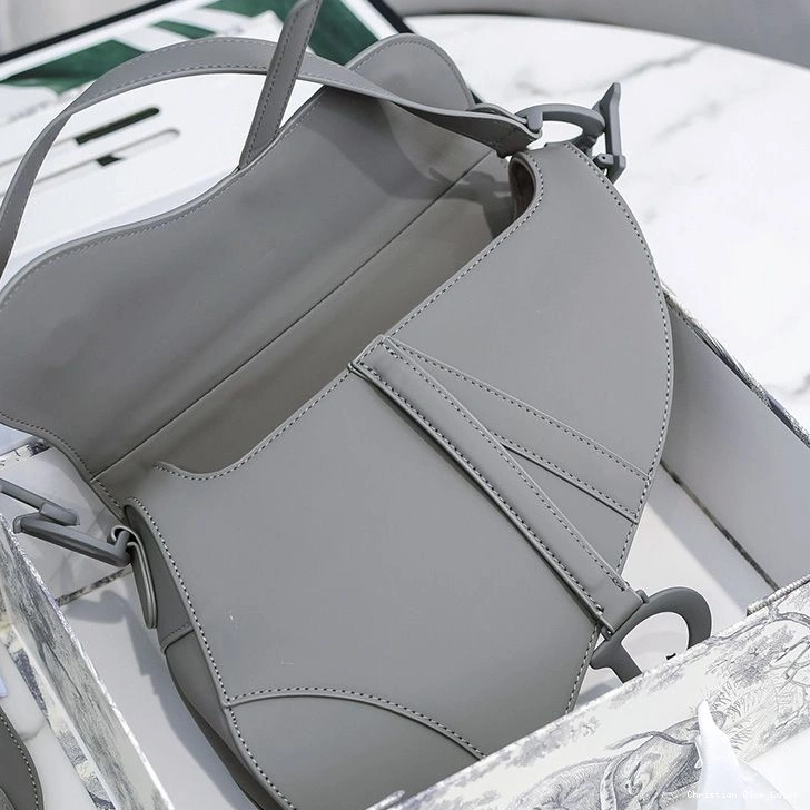 Cheap Calfskin Dior Bag Ultramatte Grey Saddle 0726 Luxury